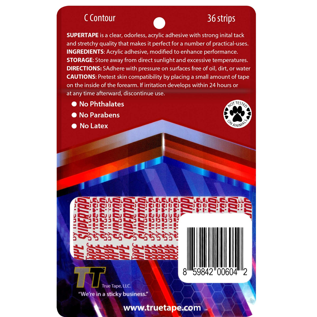 SuperTape Contour " C " shape. 36-pcs= 1-pack double side adhesive
