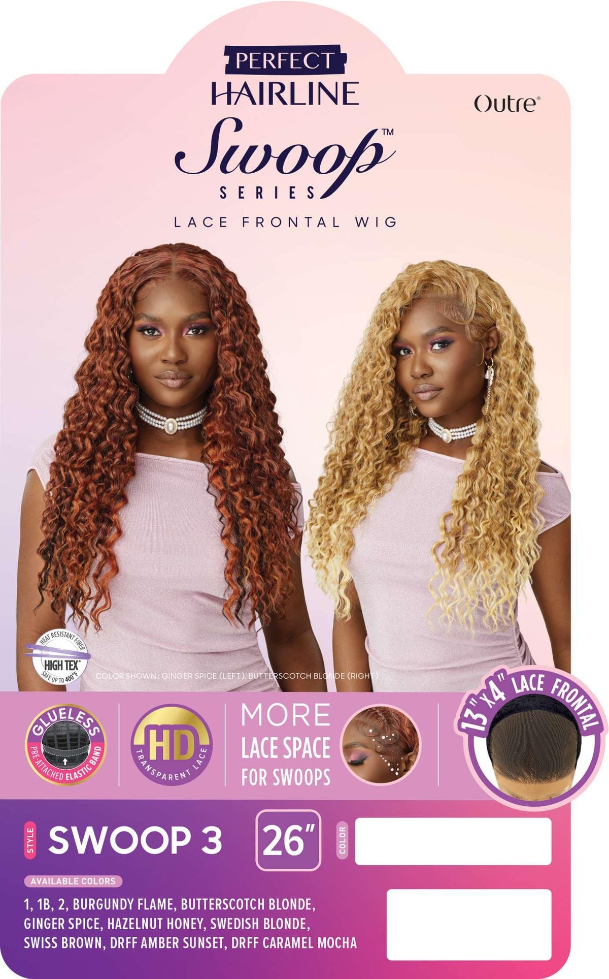 Outre Lace Front Wig - Perfect Hair Line 13X4 - Swoop Series - Swoop 3 (HAZELNUT HONEY)