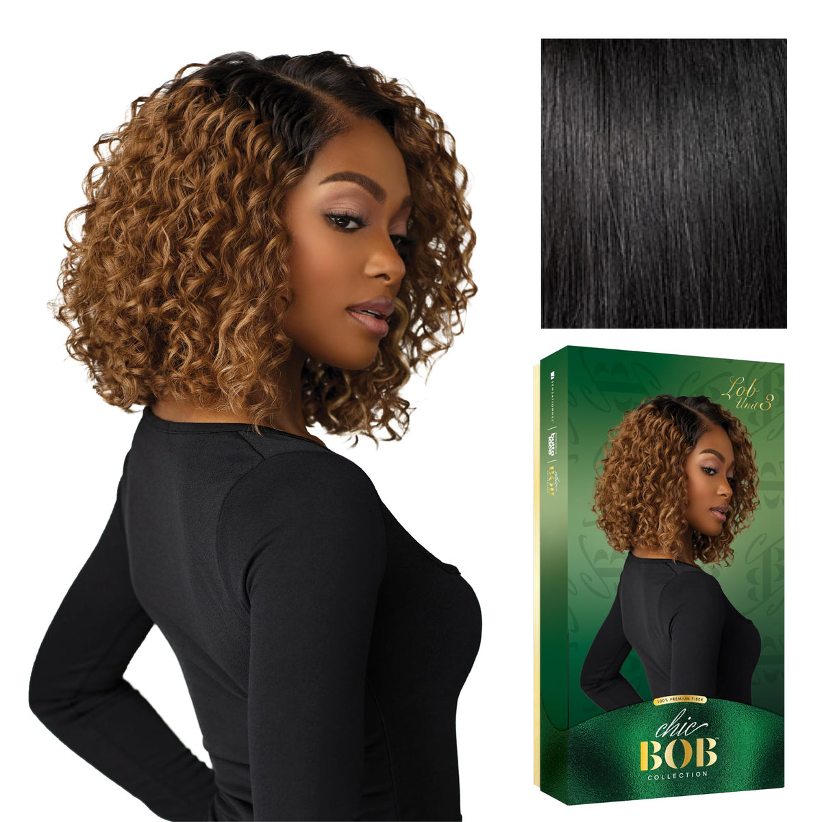 Sensationnel Chicbob Lace Frontwig-Lob Unit 3, 1 JETBLACK