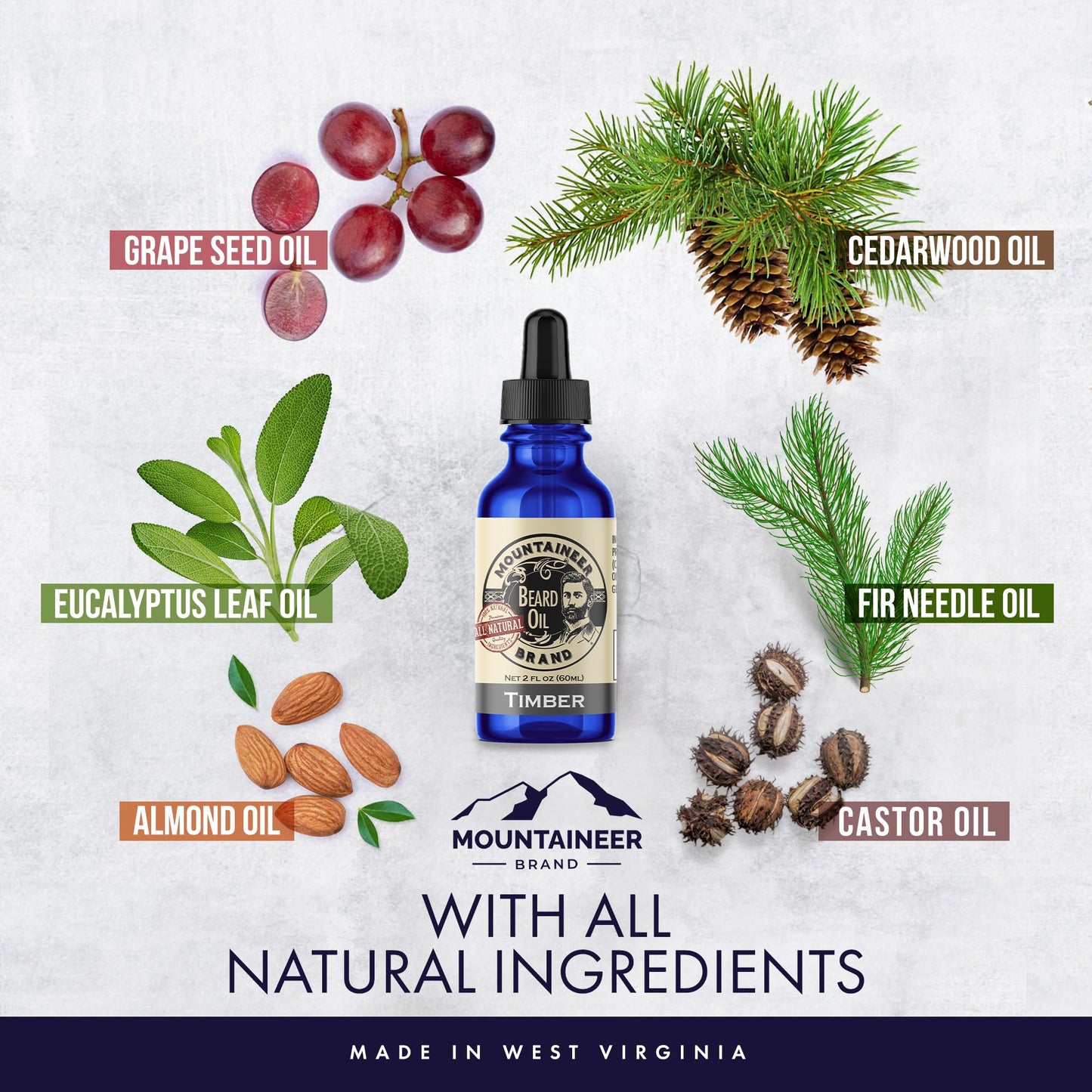 Mountaineer Brand Natural Beard Oil with Timber Scent | Made in West Virgina | Hydrates, Moisturises, Softens & Conditions for Beard Growth | Treats Beauty & Personal Care Mountaineer Brand, 100% Natural Always