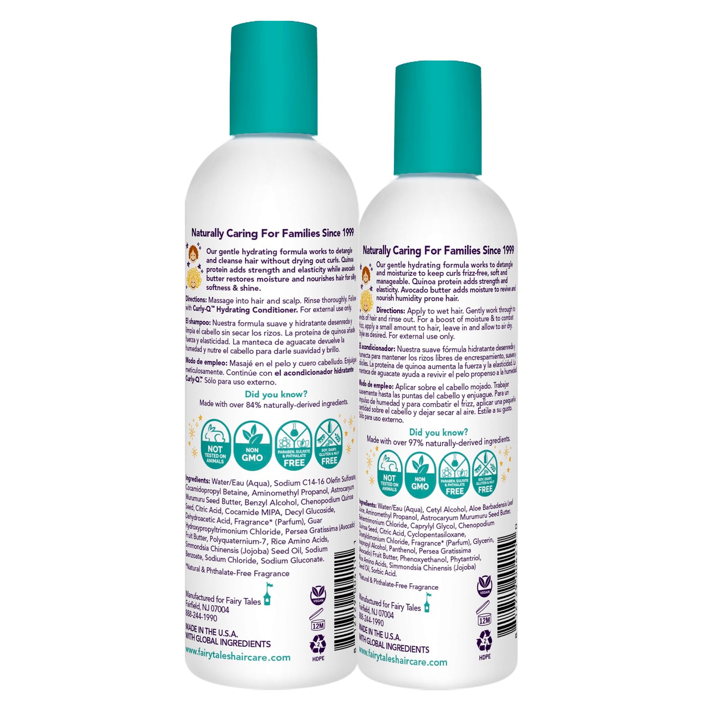 Fairy Tales Curly Q Hydrating Kids Shampoo 12oz and Conditioner 8oz - Paraben, Sulfate, Gluten, and Nut Free - For All Curl Types Including Multi Beauty & Personal Care Fairy Tales