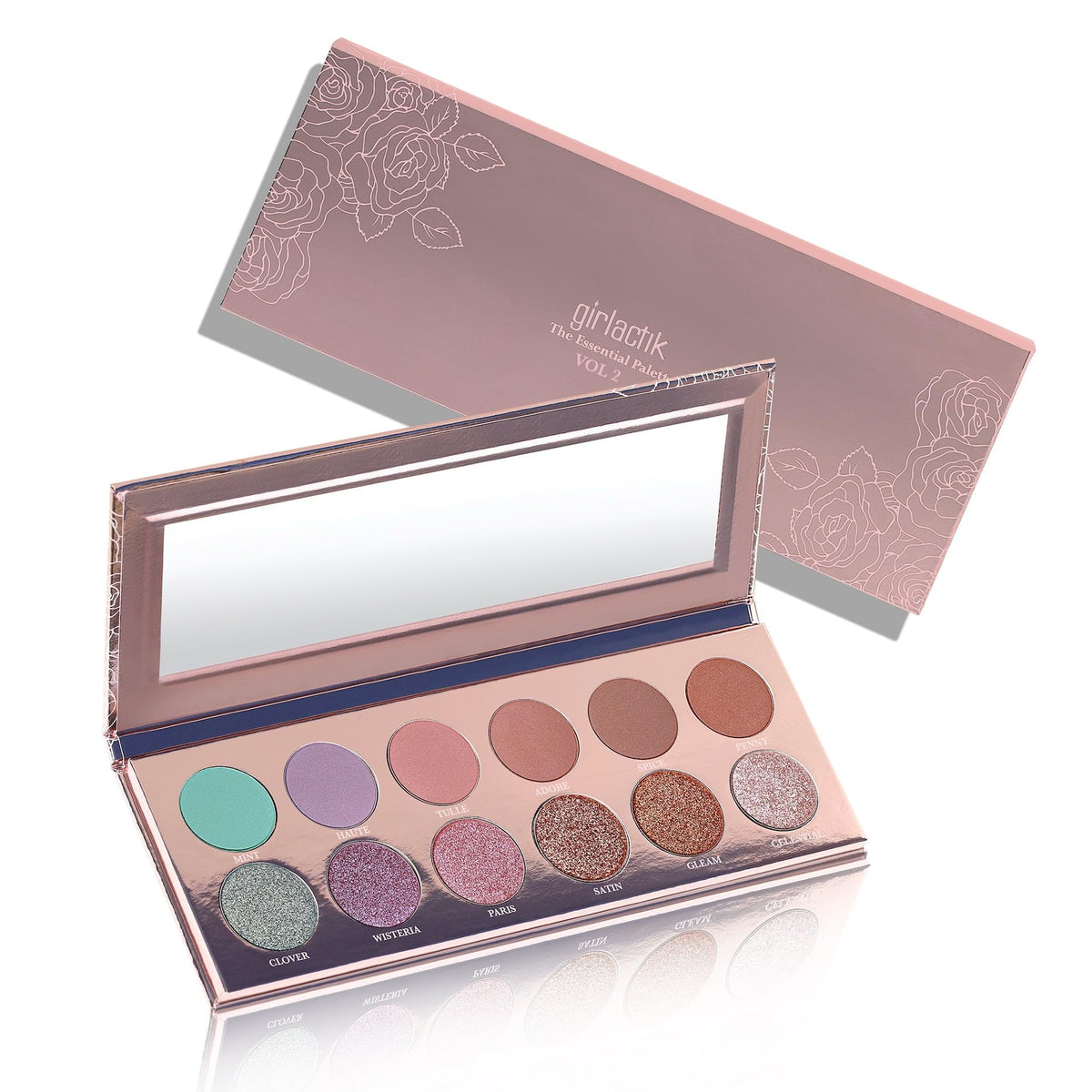 Girlactik The Essential Palette Volume 2 - 12-Color Eyeshadow Palette with Matte & Metallic Shades, Cruelty-Free, Paraben & Sulfate Free, Professional