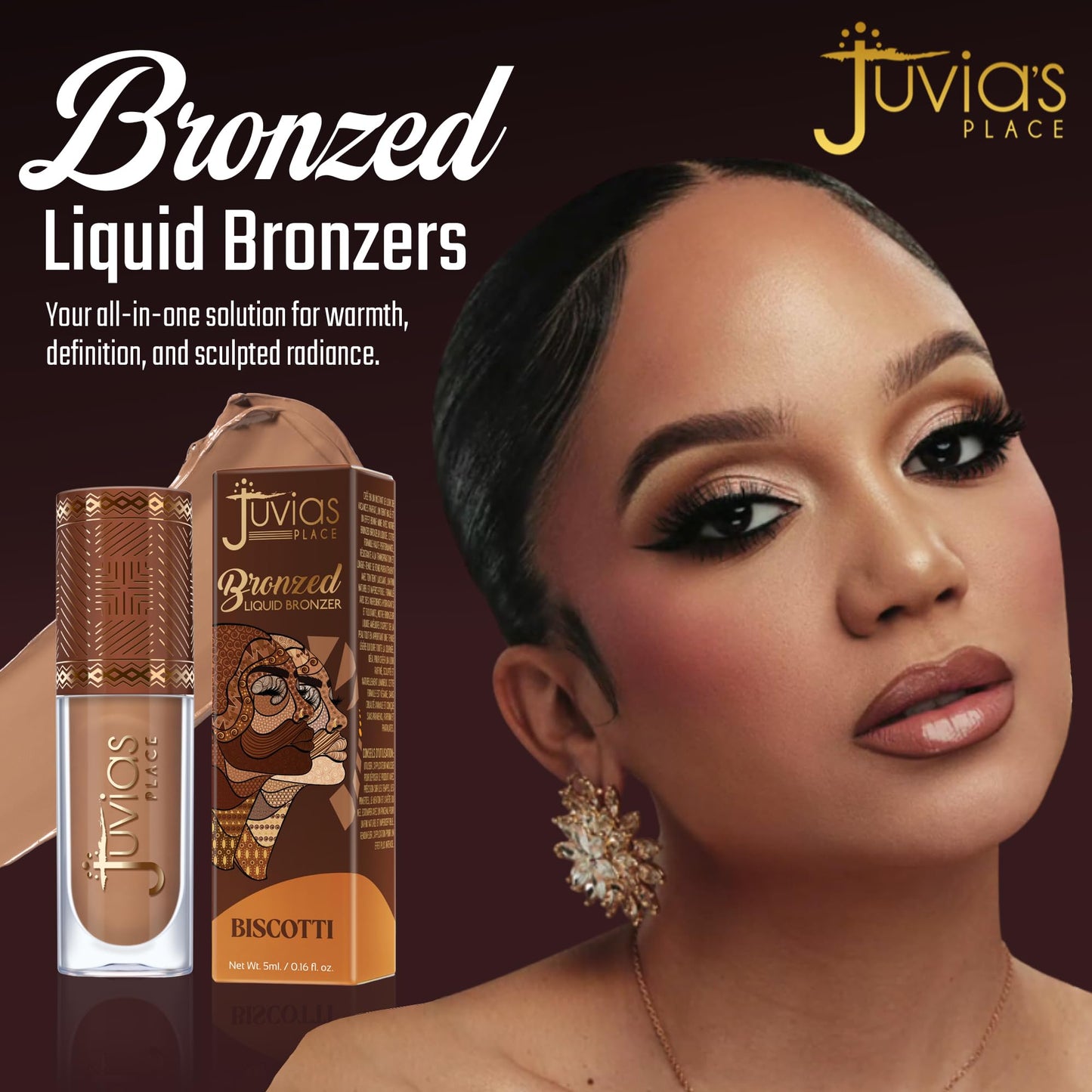 Juvia’s Place Bronzed Liquid Bronzer - Biscotti - Liquid Bronzer for Face with Silky Blendable Texture - Buildable Coverage for Natural Contour Beauty & Personal Care Juvia's Place