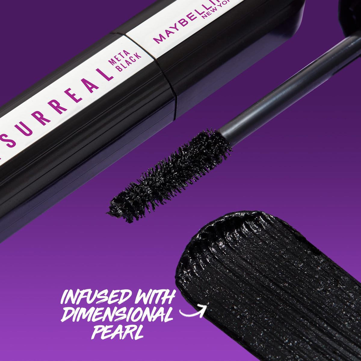 Maybelline The Falsies Surreal Extensions Washable Mascara, Volumizing, Lengthening Mascara Make Up, Meta Black, 1 Count