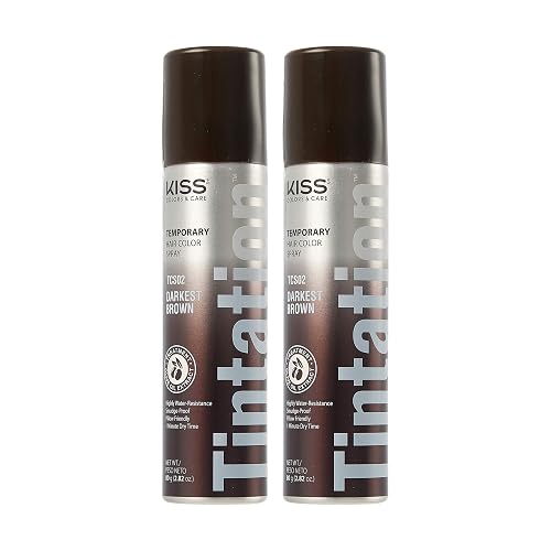 RED by Kiss Tintation Temporary Hair Color Spray, Instant Gray Root Cover Up, Water-Resistant, Smudge-Proof, Easy Wash Out, Hairline & Barber Beauty & Personal Care Red by Kiss