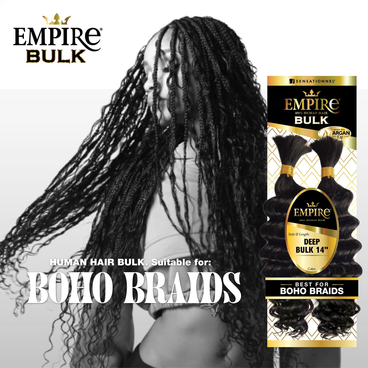 Sensationnel Empire Bulk Braiding-Deep,1 pack 14 inch, 613 BLONDE