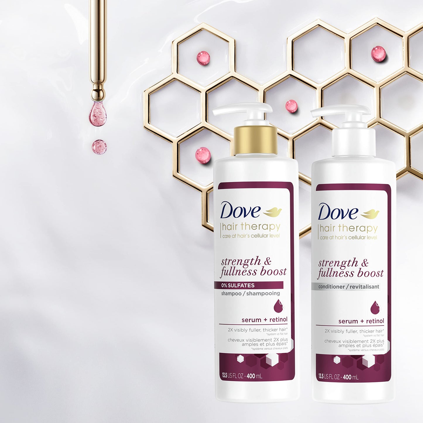 Dove Hair Therapy Conditioner Strengthening Treatment for Thin, Fine Hair Strength and Fullness Boost Sulfate Free Conditioner for 2X Visibly Fuller Beauty & Personal Care Dove