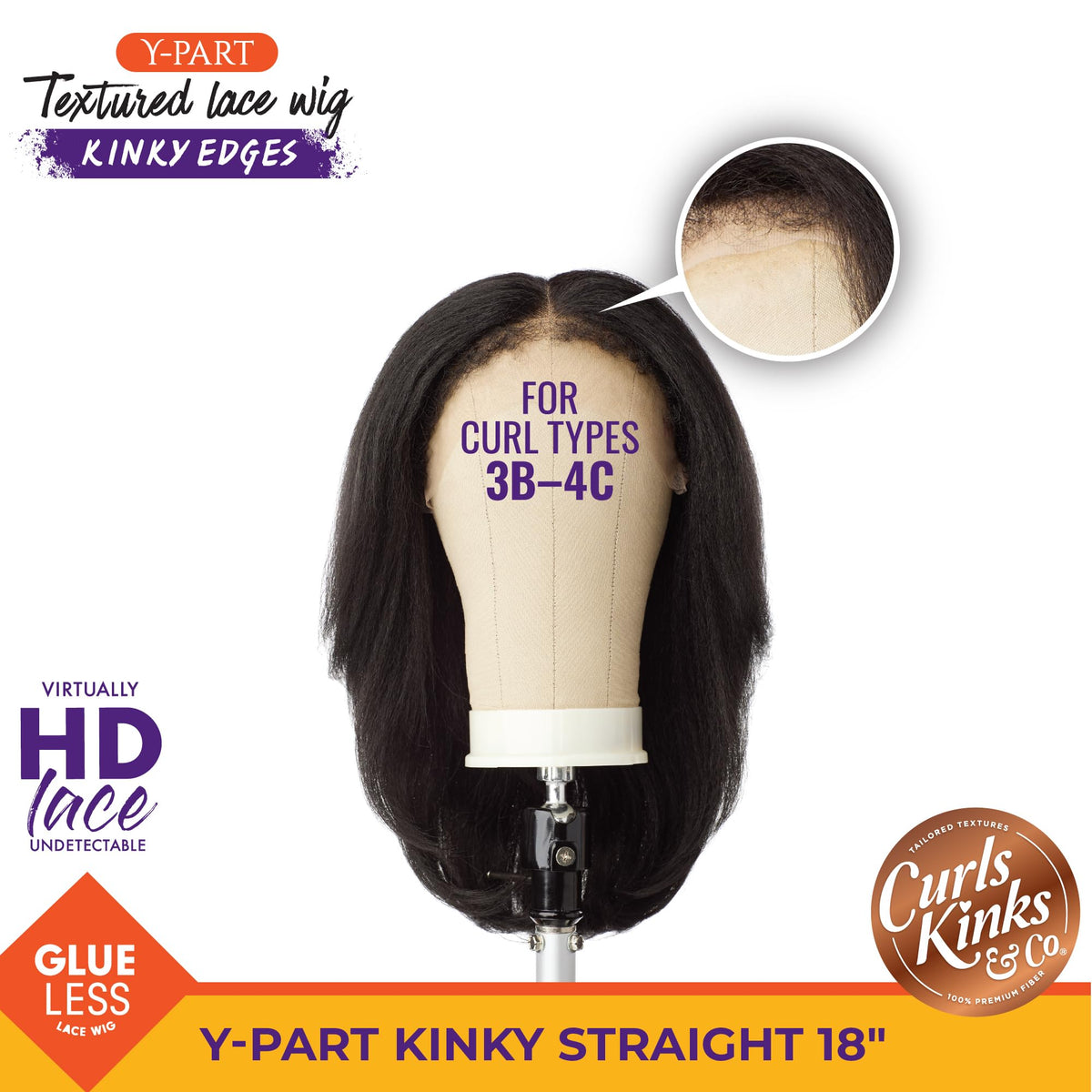Sensationnel Curls Kinksandco Kinkyedges Wig-Kinky Straight 18 Inch, F1B/27