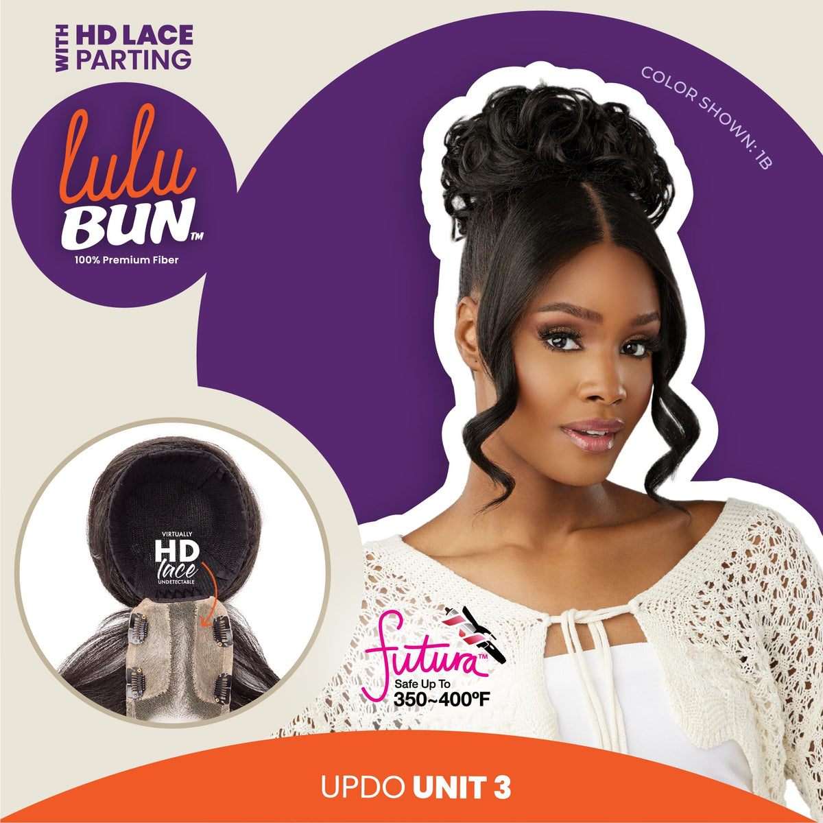 Sensationnel Lulu Bun Updo Hairextensions-Unit 3,F1B/30