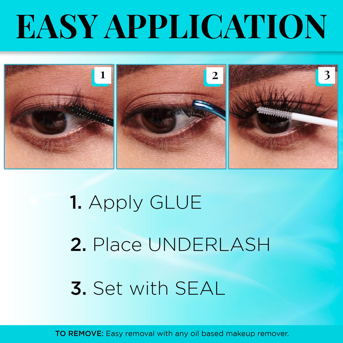 Ardell Seamless Underlash Extensions Fauxmink Mini Kit, 10 Lashes, 1 Day Clear Glue, Seal, Applicator, Perfect for On-The-Go Lash Customization