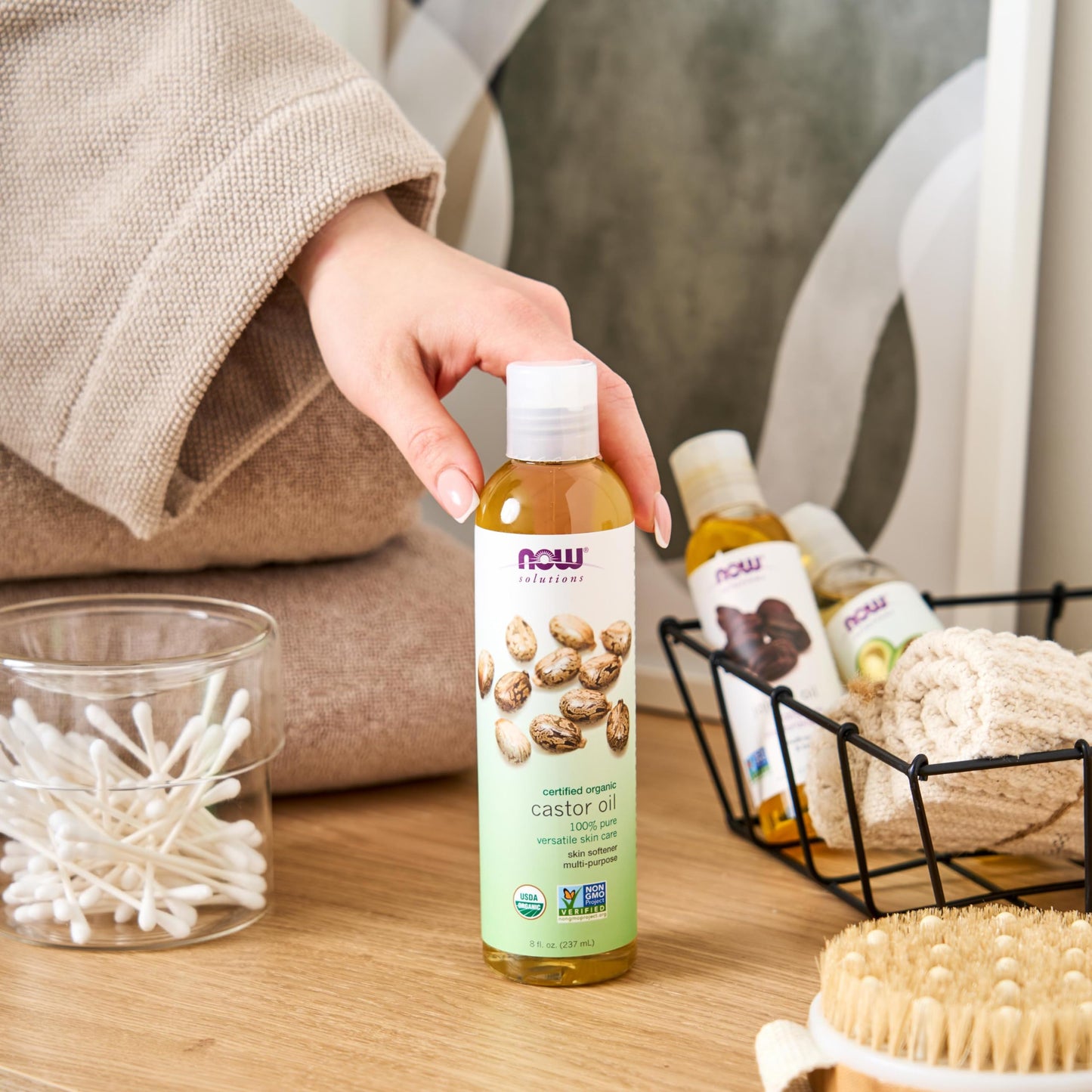 NOW Solutions, Organic Castor Oil, 100% Pure Versatile Skin Care, Multi-Purpose Skin Softener, 16-Ounce Beauty & Personal Care NOW Foods