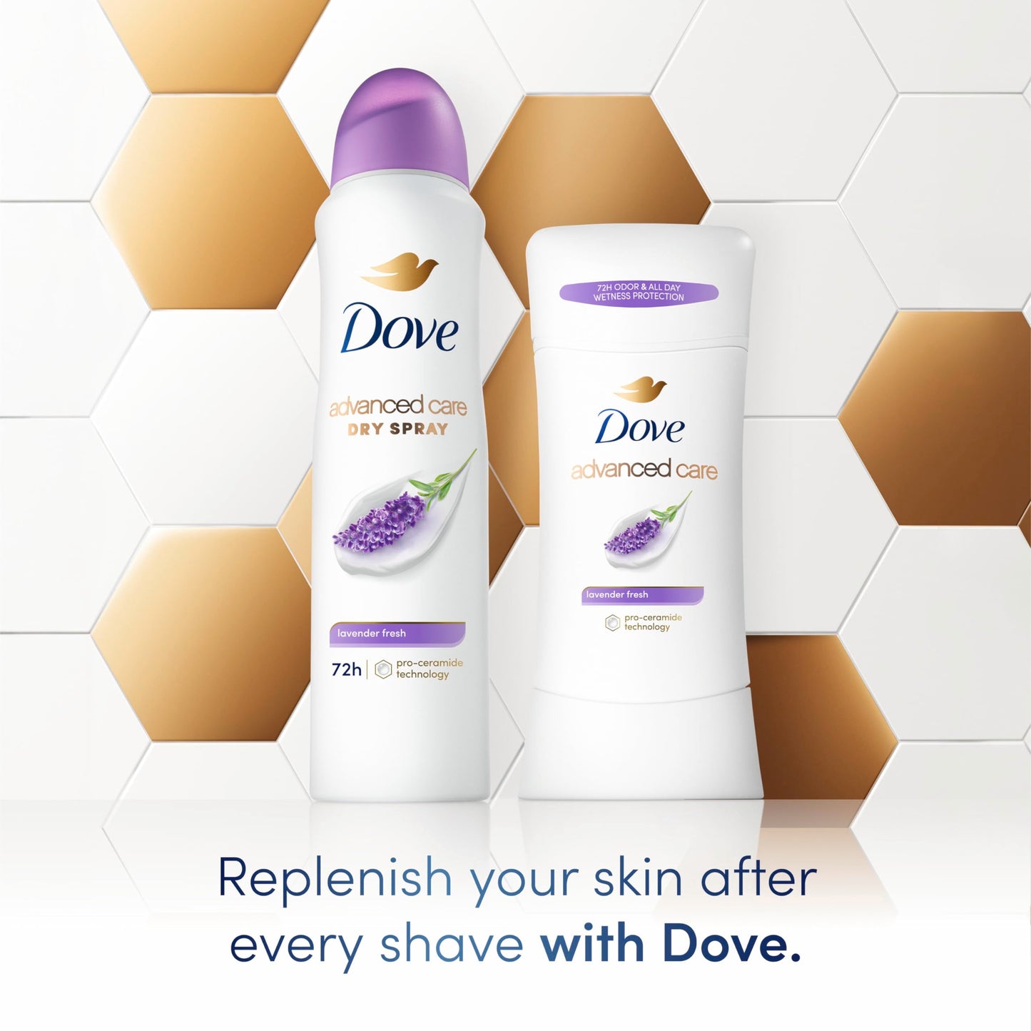 Dove Advanced Care Antiperspirant Deodorant Stick Lavender Fresh 4 ct for helping your skin barrier repair72 hr odor control and sweat protection Beauty and Personal Care Dove