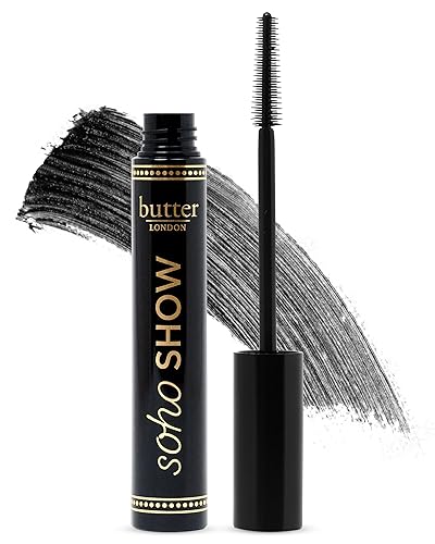 butter LONDON, SOHO SHOW - Long-Wearing, Thickening & Volumizing Tube Mascara with Built-In Brush - Eye LashMascara Black for Defined, Longer Beauty & Personal Care butter LONDON