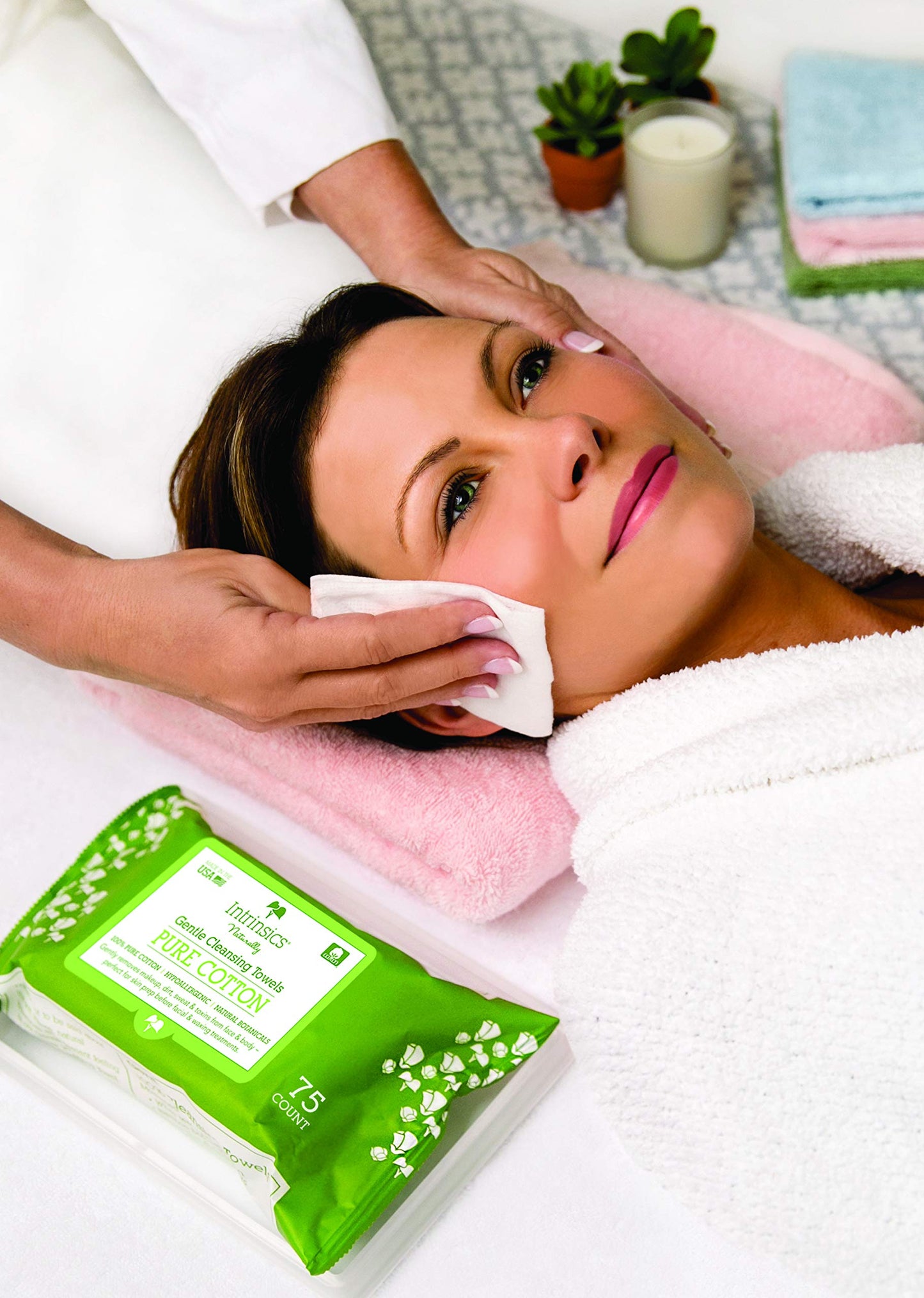 Intrinsics Intrinsics gentle cleansing towel - 8.5" x 6", 100% naturelle cotton - 25 count Beauty & Personal Care Intrinsics