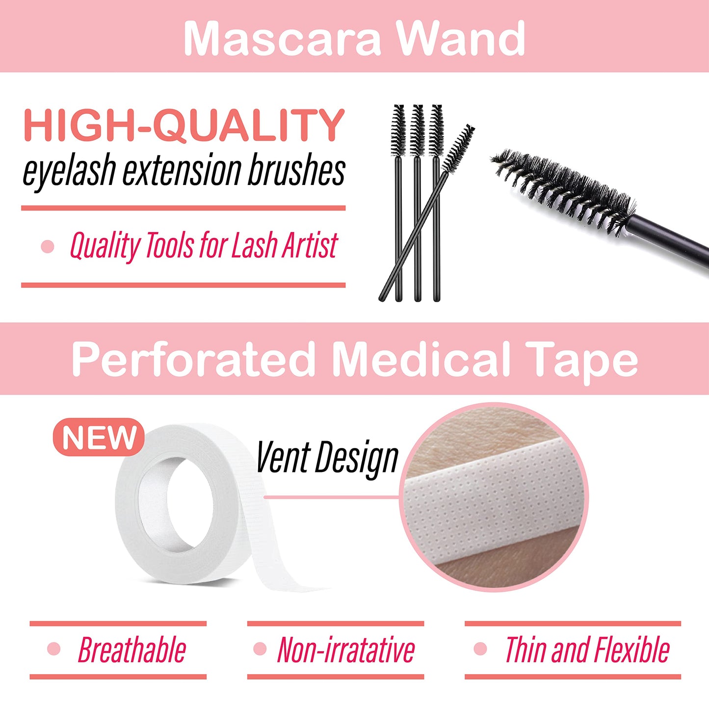 Lyon Lash Eyelash Extension Supplies 4x100 Packs - 100 Pairs Under Eye Gel Pads | 100 Disposable Mascara Brushes Wands | 100 Micro Applicators Brush | Beauty & Personal Care Lyon lash