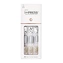 imPRESS Design, Press On Nails, Knock Out, Gray, Short, Size, Squoval, Shape, Includes 30 Nails, Prep Pad, Instructions Sheet, 1 Manicure Stick, 1 Beauty & Personal Care imPRESS