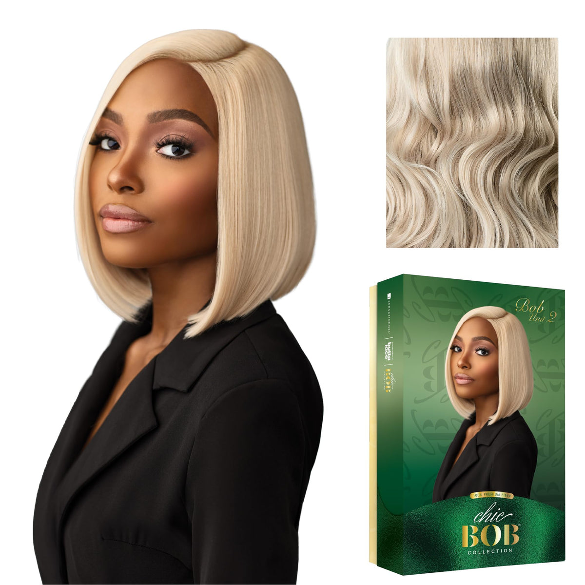 Sensationnel Chicbob Lace Frontwig-Bob Unit 2, BEIGEASHBLONDE