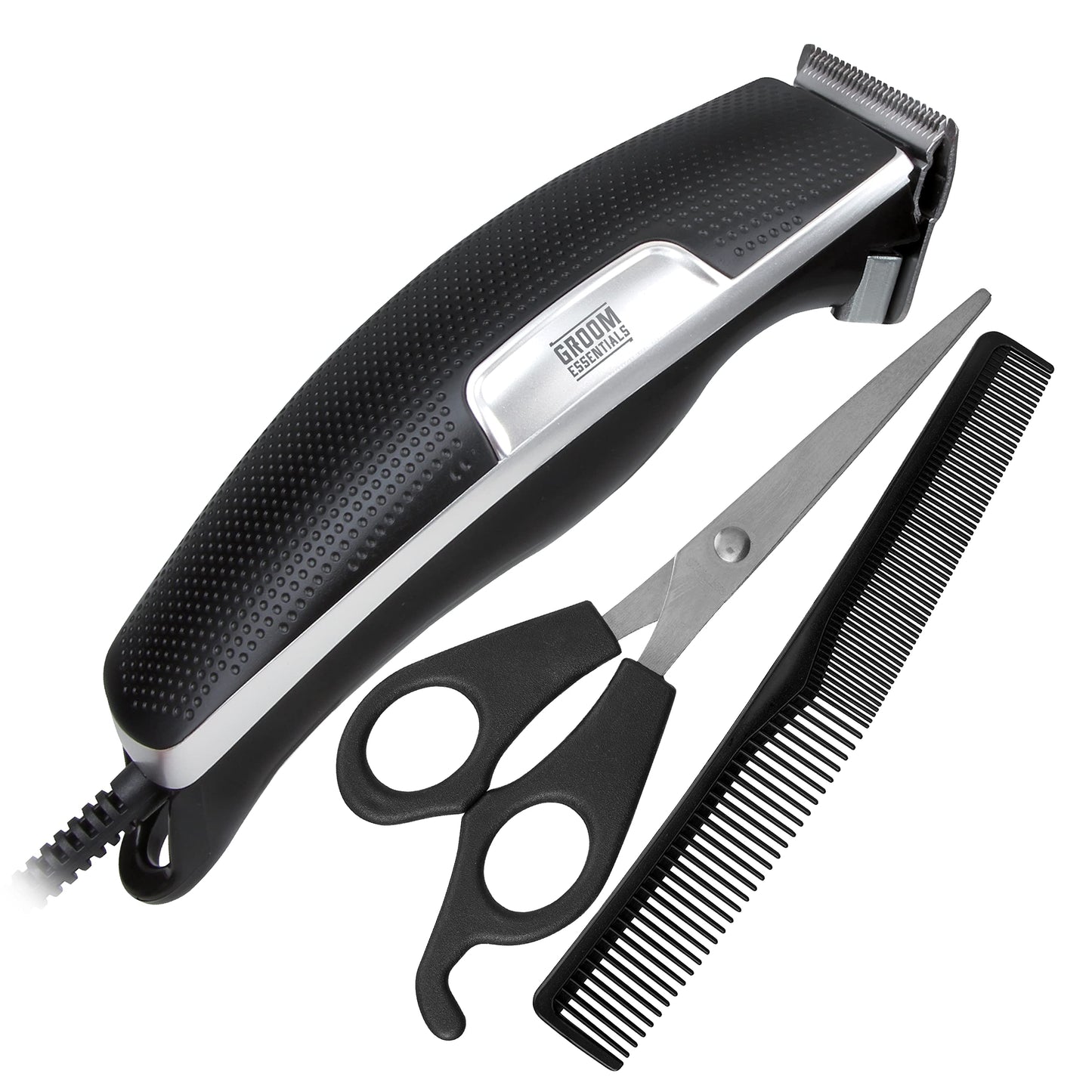 Hair Clippers for Men Professional Corded Clipper Kit - Beard & Mustache Trimmer, Barber Hair Cutting Machine with 4 Guide Combs, Scissors, Comb Beauty and Personal Care CHARGEWORX
