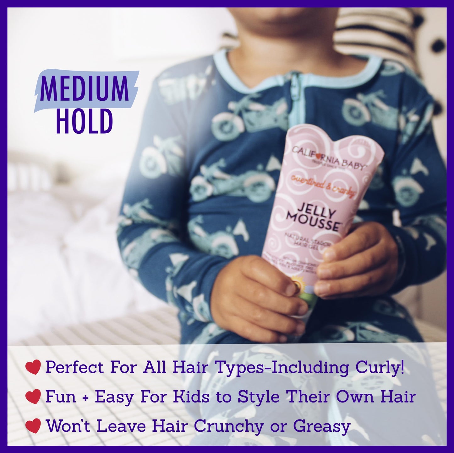 California Baby Overtired & Cranky Hair Gel for Kids | 100% Plant-Based Baby Hair Gel | Medium-Hold | Hypoallergenic | 82 g / 2.9 oz. Beauty & Personal Care California Baby