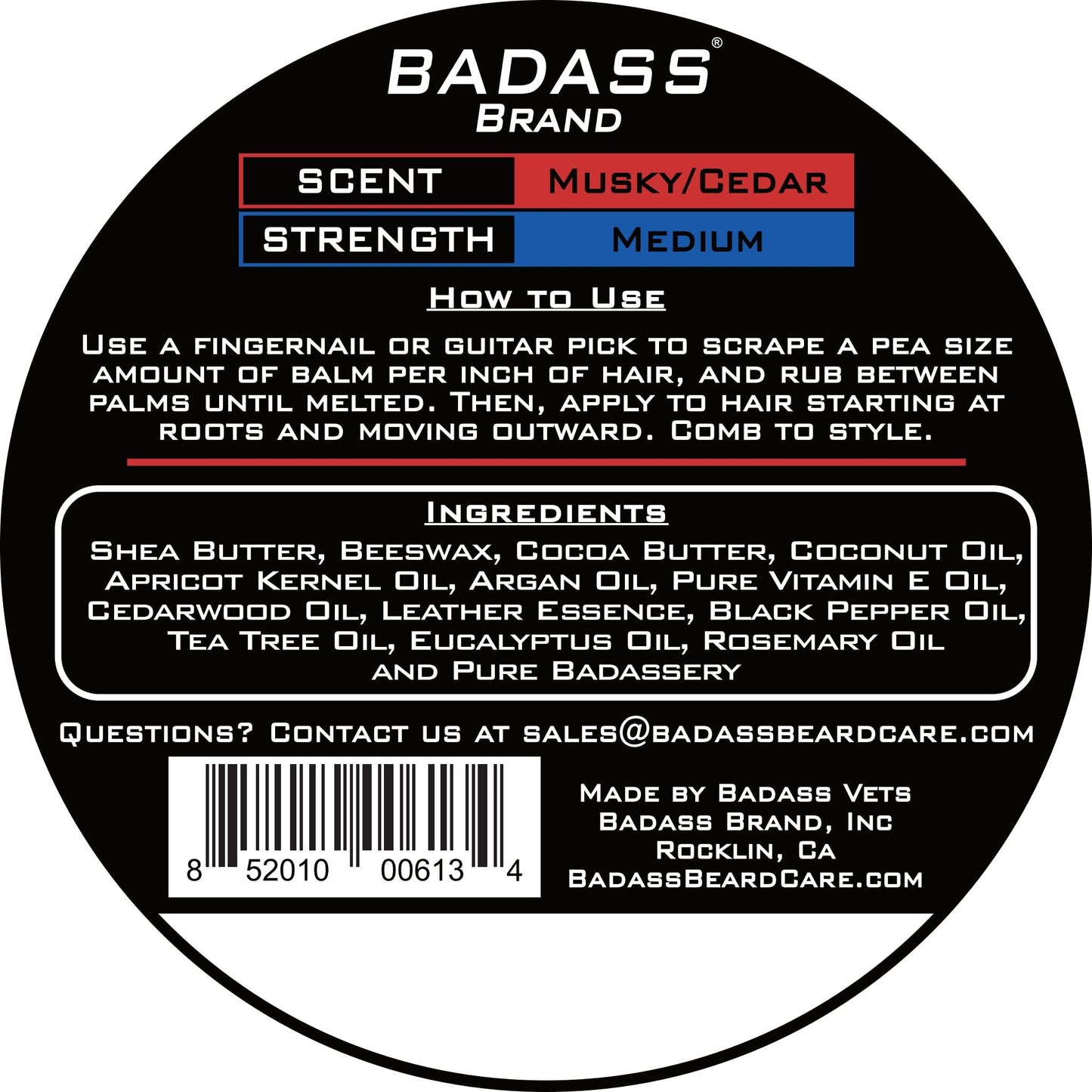 Badass Beard Care Beard Balm - The Patriot Scent, 2 Ounce - All Natural Ingredients, Keeps Beard and Mustache Full, Soft and Healthy, Reduce Itchy Beauty and Personal Care Badass Beard Care