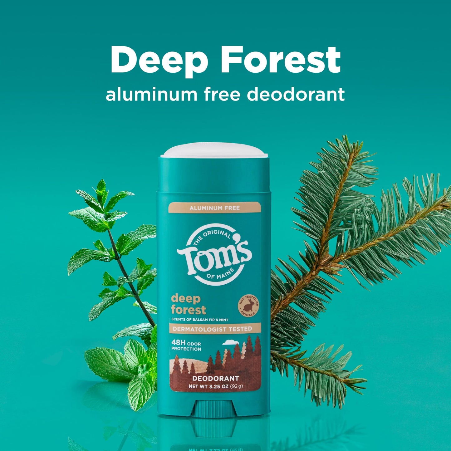 Tom’s of Maine Deep Forest Natural Deodorant for Men and Women, Aluminum Free, No Artificial Fragrances, Dyes, or Preservatives, Baking Soda Free Beauty and Personal Care Tom's of Maine