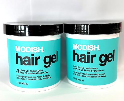Modish Hair Gel, Strong Hold with Argan Oil, Alcohol FREE, (Set of 2) 16.oz Beauty & Personal Care Modish
