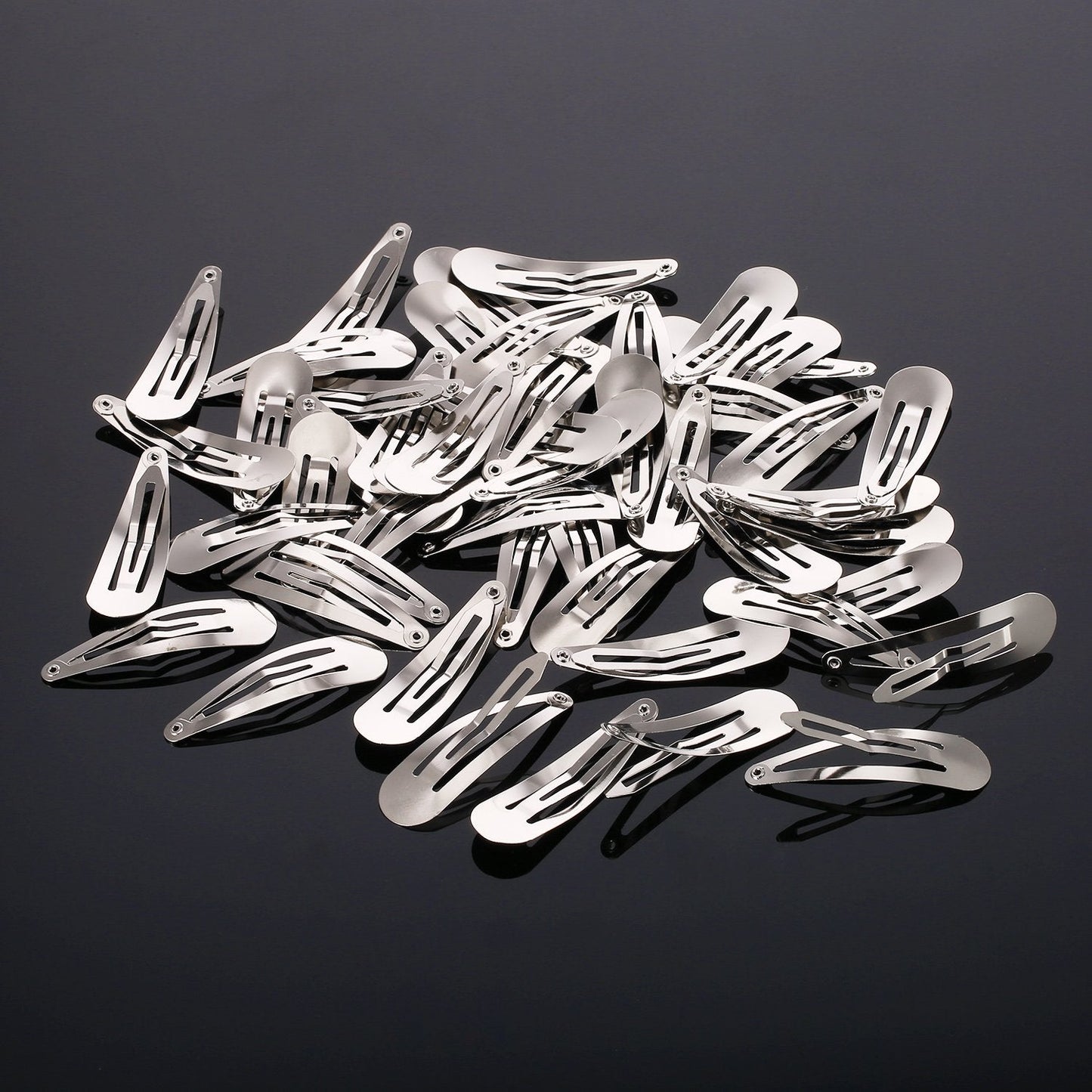 Hotop 50 Pack Snap Hair Clips Hair Barrettes for Kids, Girls and Women, 50 mm (Silver) Beauty & Personal Care Hotop