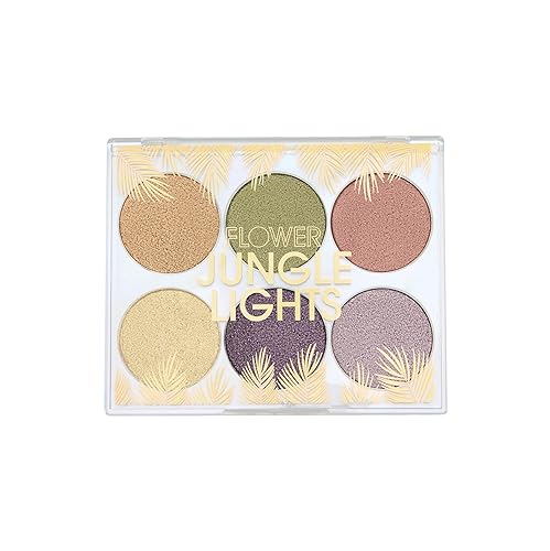 FLOWER BEAUTY By Drew Barrymore Jungle Lights Eyeshadow Palette - Blendable + Creamy Powder - Buildable - No Fall-Out - Six Shades (Jungle Lights) Beauty & Personal Care FLOWER BEAUTY