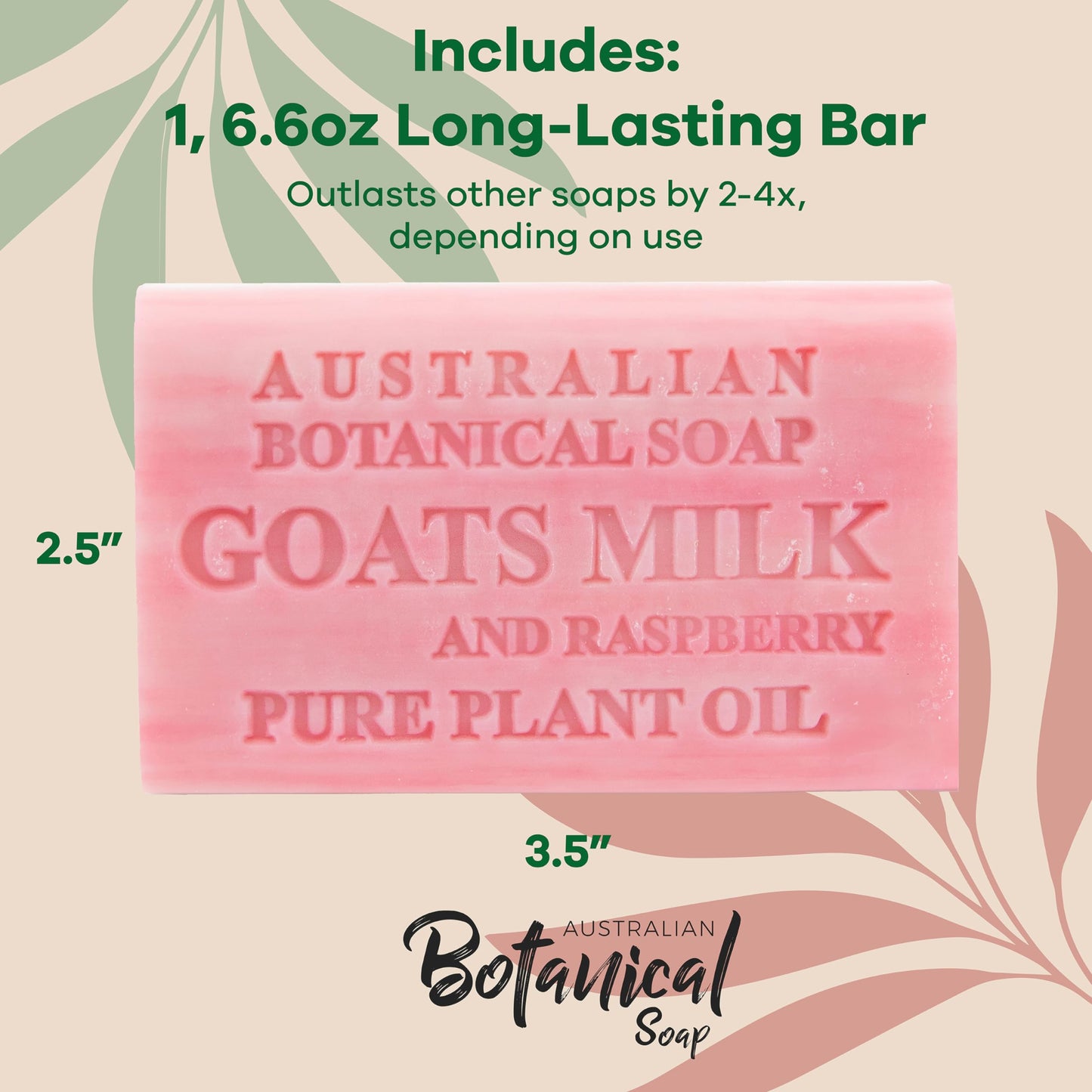 Australian Botanical Soap Goats Milk with Raspberry 6.6 oz Triple Milled Luxury Soap Bar Enriched with Shea Butter, Pack of 1 Beauty & Personal Care Australian Botanical Soap