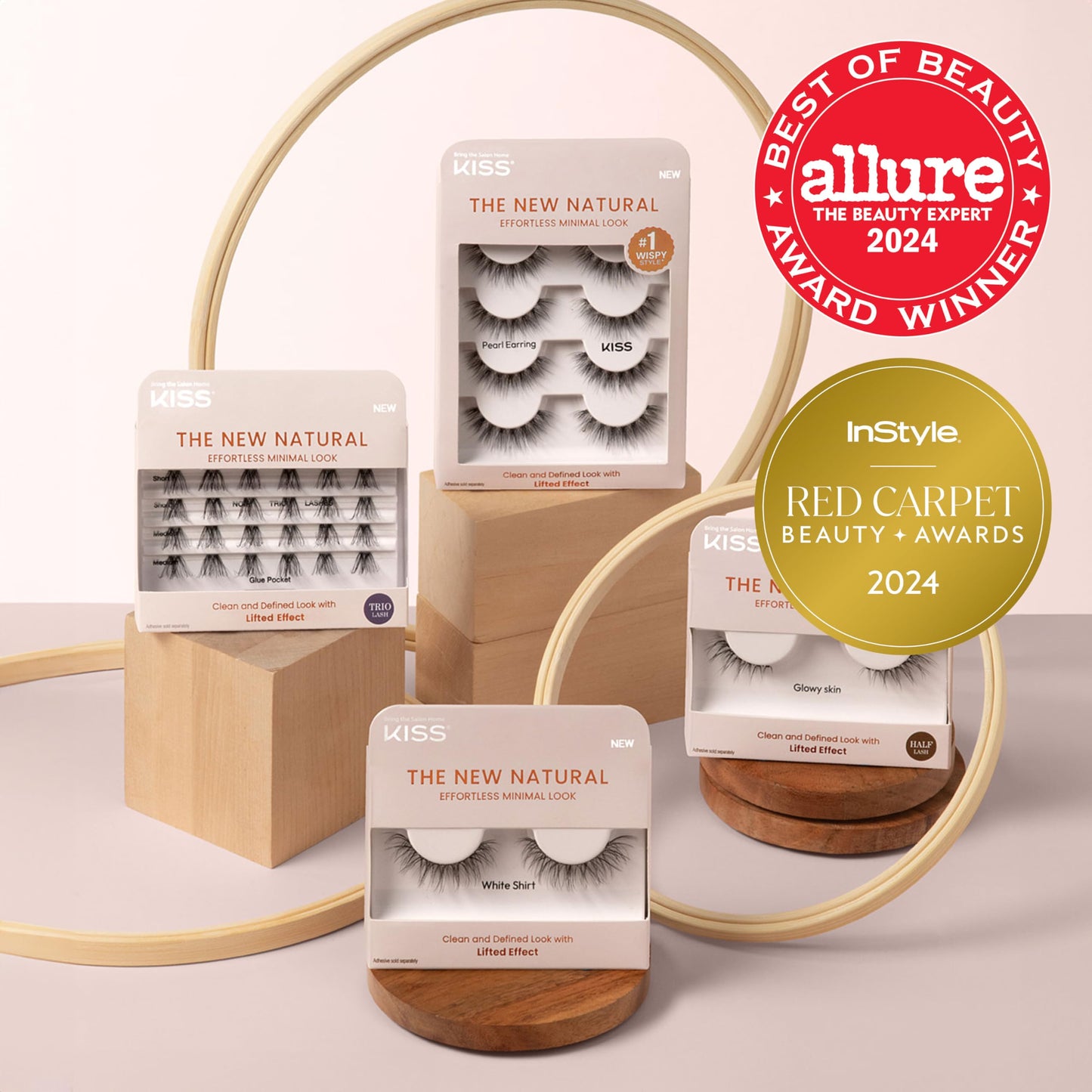 KISS The New Natural, False Eyelashes, 'Neo', 12mm-14mm, Includes 24 Wisps, Easy to Apply, Reusable Lash Clusters Beauty & Personal Care KISS