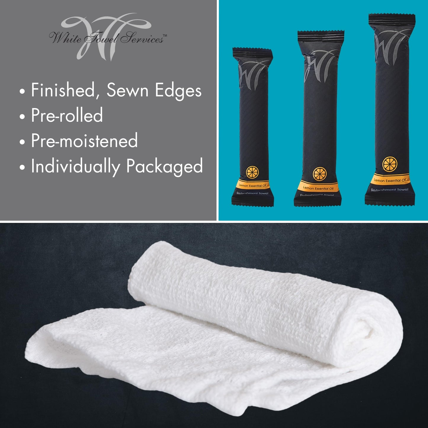 White Towel Services 8" x 8in Moist Cotton Towel Individually Wrapped - Lavender (Case of 50) - Single-Use Oshibori Style Cotton Hospitality Towels Beauty & Personal Care WT WHITE TOWEL SERVICES