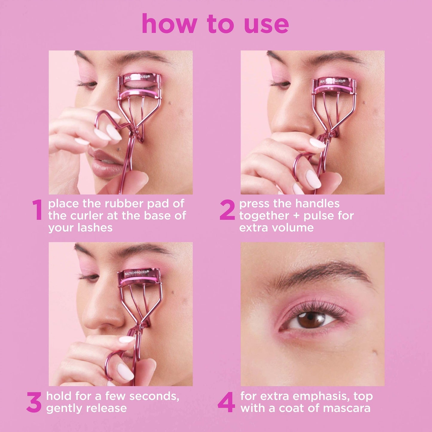 Real Techniques Miracle Eyelash Curler, Gentle Lash Tool for Lifted Lashes, Use with Mascara for Extra Volume, Travel-Size Lash Curler, Comfort Grip Beauty and Personal Care Real Techniques