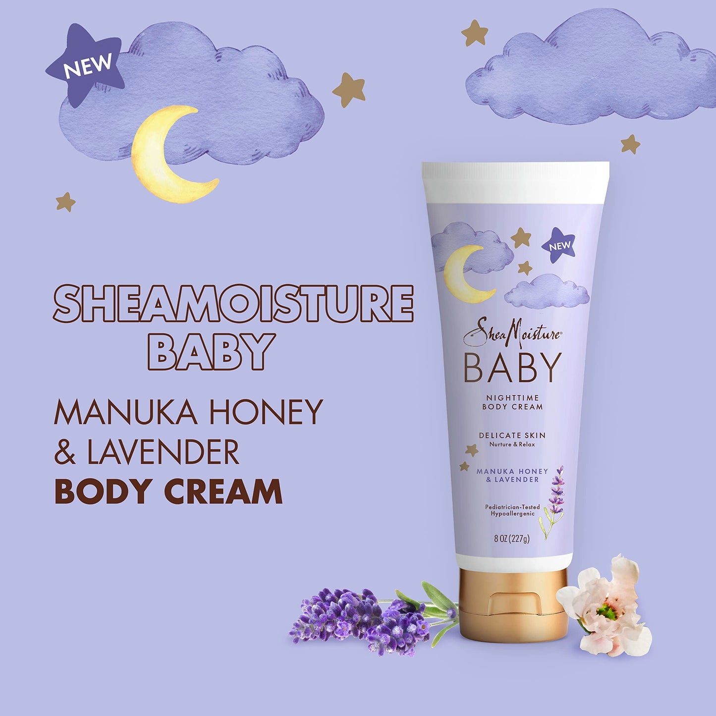 SheaMoisture Baby Moisturizer Manuka Honey & Lavender for Delicate Hair and Skin Nighttime Hair and Skin Care Regimen 8 oz Beauty & Personal Care Shea Moisture