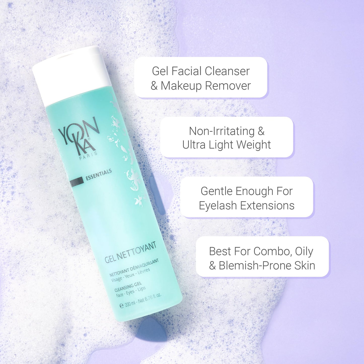 Yon-Ka Gel Cleanser | Gentle Foaming Face Wash & Makeup Remover | Cleanses Pores and Balances Skins pH with Red Algae & Amino Acids | For Acne Prone Beauty & Personal Care Yonka