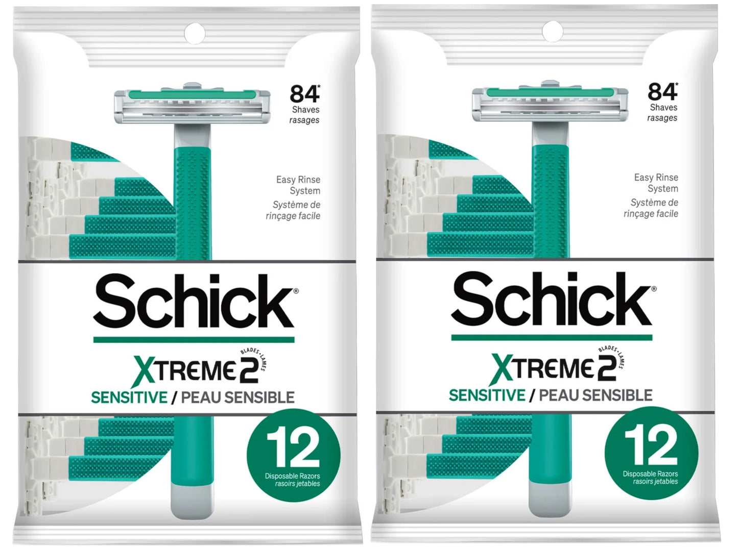 Schick ST2 for Men Sensitive Skin Disposable Razor - 12 ct - 2 pk Beauty and Personal Care Schick
