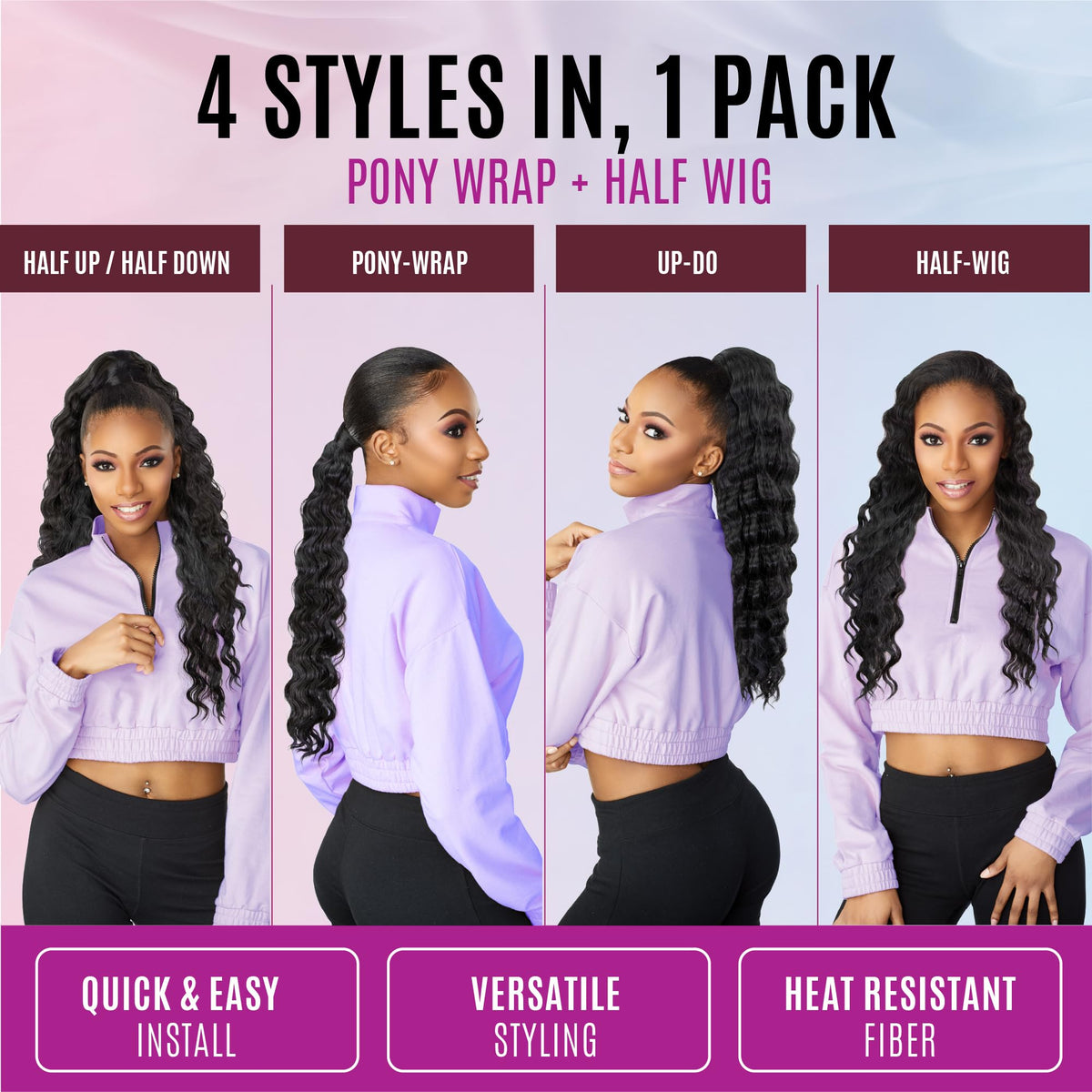 Sensationnel Instant Updown Halfwig Pony-lud 9, T2/30