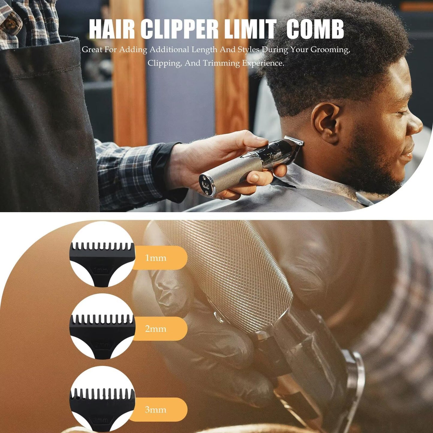 Premium 8 Pcs Hair Clipper Limit Comb Guide 1MM 2MM 3MM Guides Set with Protection Guard Cover for Vintage T9 Height 31mm 32mm T-Blade Electric Beauty and Personal Care Acupress
