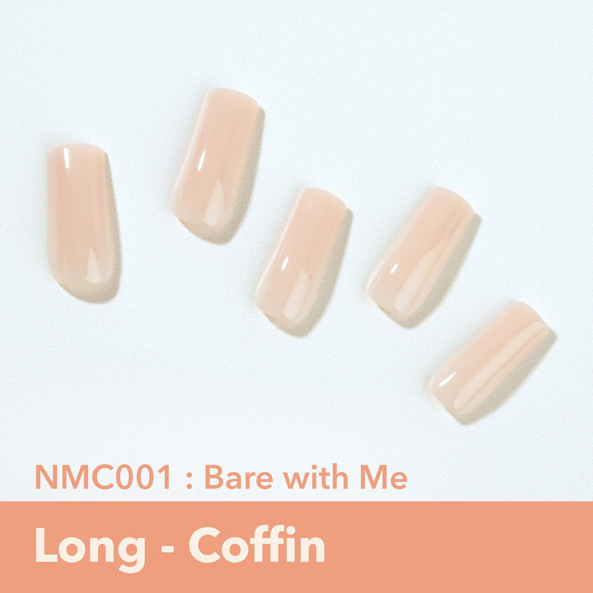 MOOD: TOO CLASSY Press On Nails - Bare with Me | Trendy Long Coffin Shape | Salon Acrylic Finish, Kit Includes 30 Nail Tips, Mini Glue, Adhesive Tabs