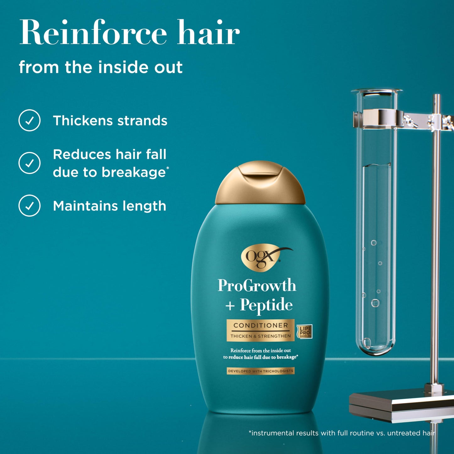OGX ProGrowth + Peptide Conditioner, Thickening Conditioner Moisturizes, Reinforces and Strengthens Hair to Reduce Hair Fall Due to Breakage*, 13 fl Beauty and Personal Care OGX