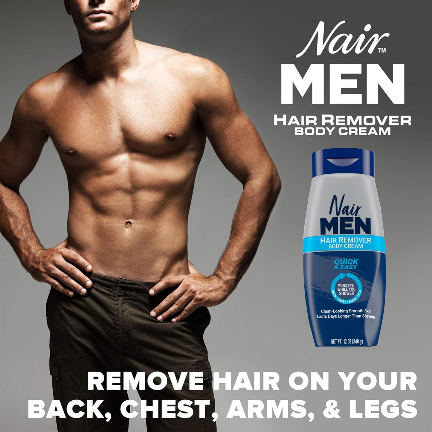 Nair Men Hair Removal Body Cream, 12 Ounce (Pack of 2) Beauty & Personal Care Nair