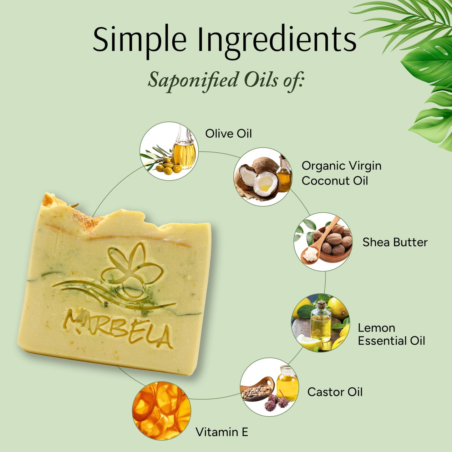 Marbela Cosmetics Handmade Soap Bar - Made in USA, Vegan Friendly, Palm Oil Free, Natural Bar Soap - Face & Body Soap for Daily Skin Care Beauty & Personal Care Marbela
