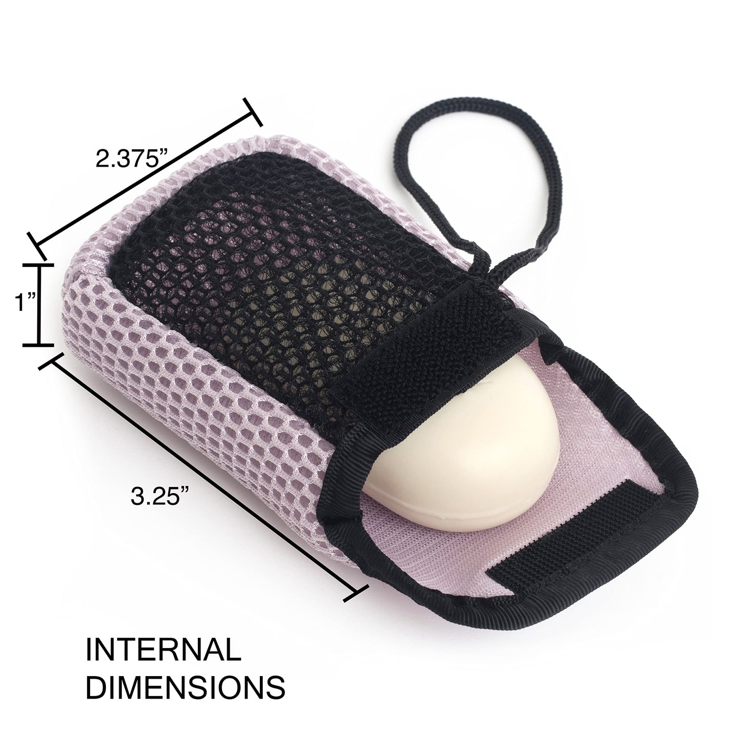 MainBasics Exfoliating Bar Soap Pouch Dual-Sided Body Scrubber - Fits Standard Size Soap Bars, Pink Beauty & Personal Care MainBasics