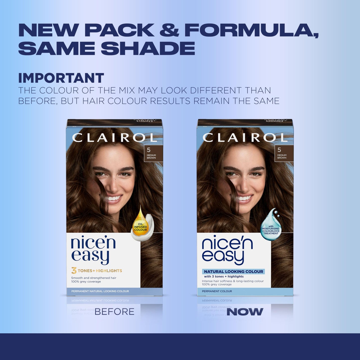 Clairol Nice'n Easy Permanent Hair Dye, 5 Medium Brown | 100% Gray Coverage | Long?Lasting, Natural?Looking Color & Shine | Pack of 1 Beauty & Personal Care Clairol