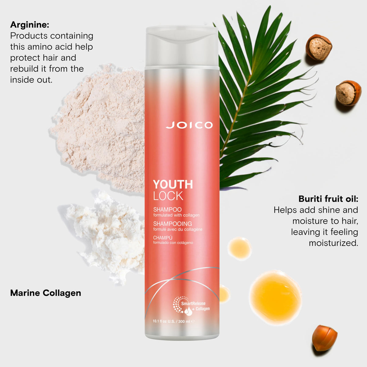 Joico YouthLock Shampoo Formulated With Collagen | Youthful Body & Bounce | Reduce Breakage & Frizz | Soften & Detangle Hair | Boost Shine | Sulfate Beauty & Personal Care Joico