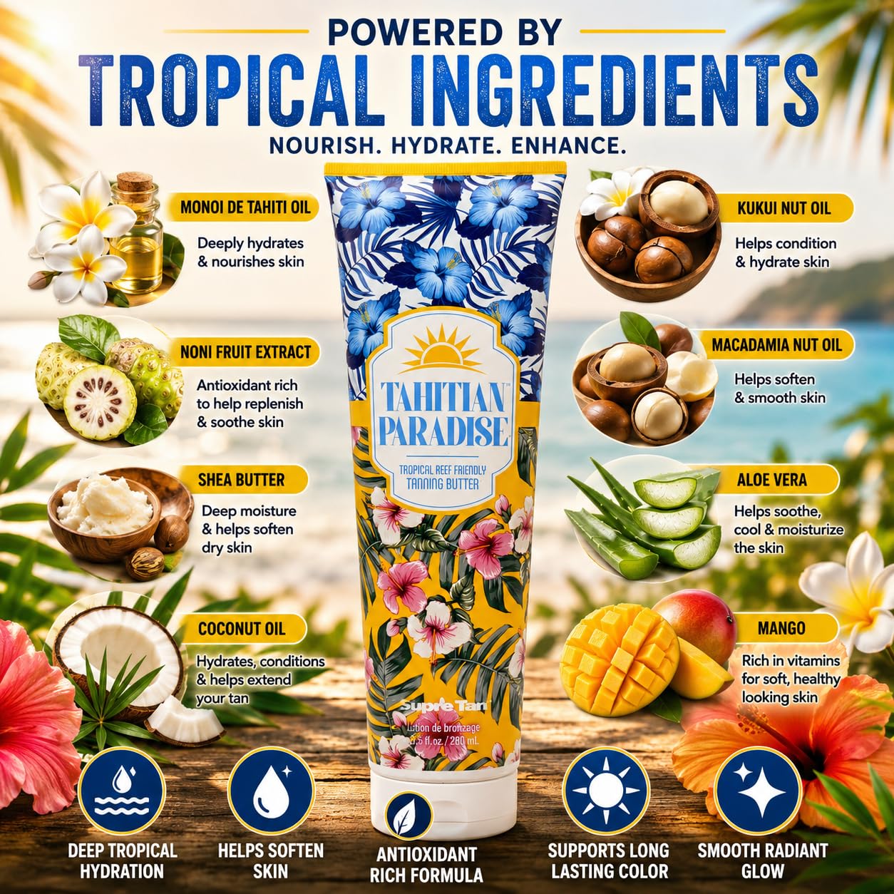 Tahitian Paradise Tropical Reef Friendly Tanning Butter 9.5oz Beauty & Personal Care Supre