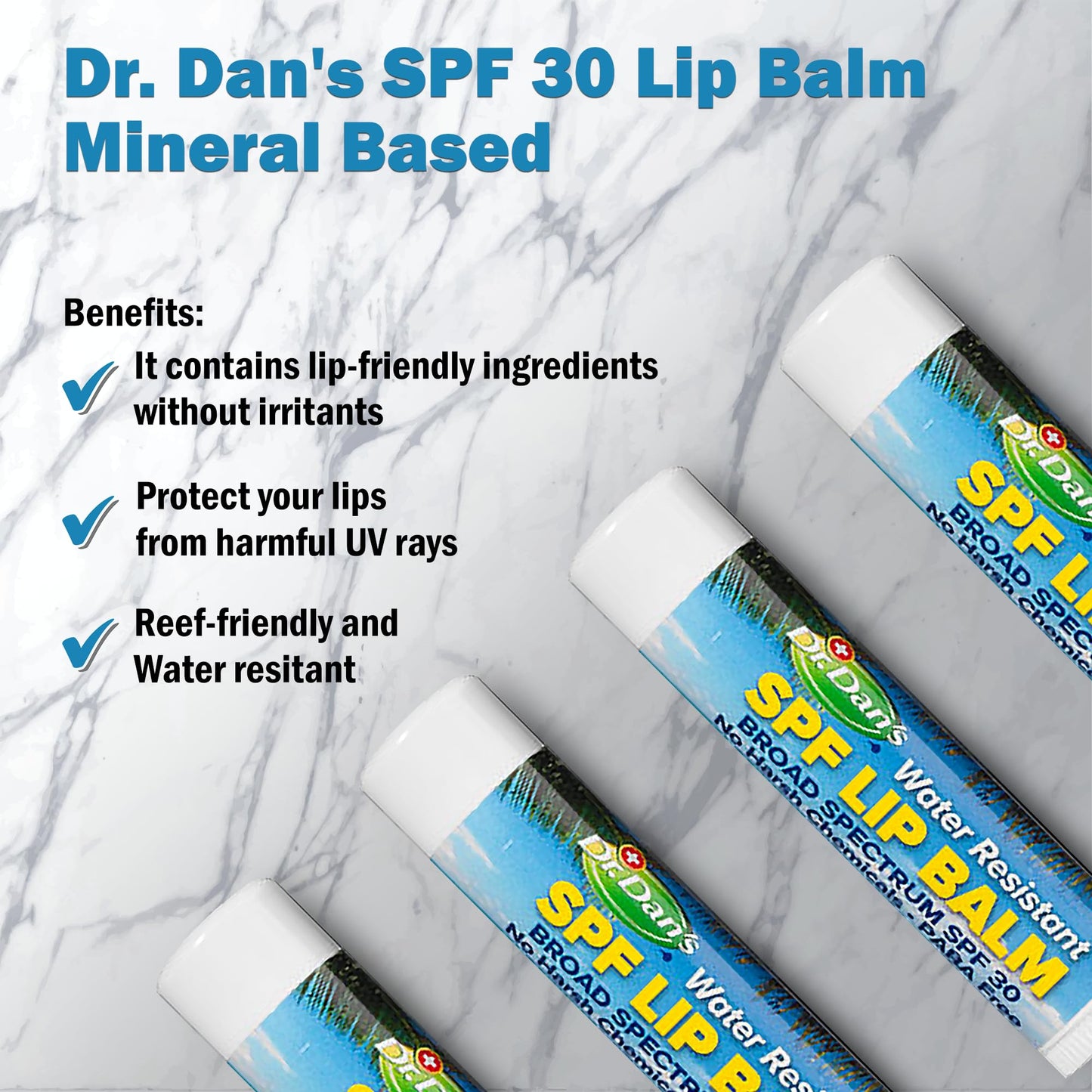 Dr. Dan's SPF 30 Lip Balm Mineral Based 3 Pack Beauty and Personal Care Dr. Dan's