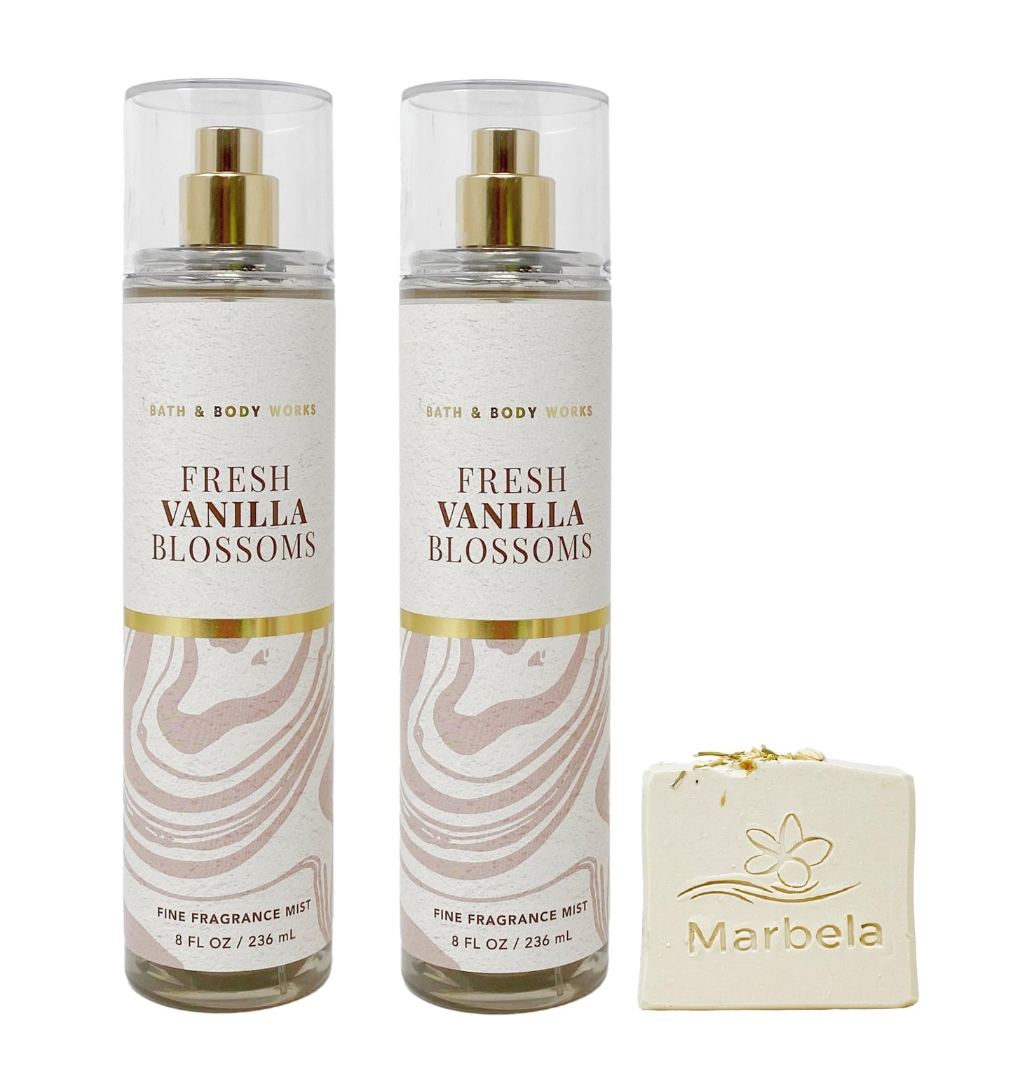 Bath & Body Works Fresh Vanilla Blossoms - Pack of Two - Fragrance Mist With Wild Jasmine Soap. Beauty & Personal Care Bath & Body Works