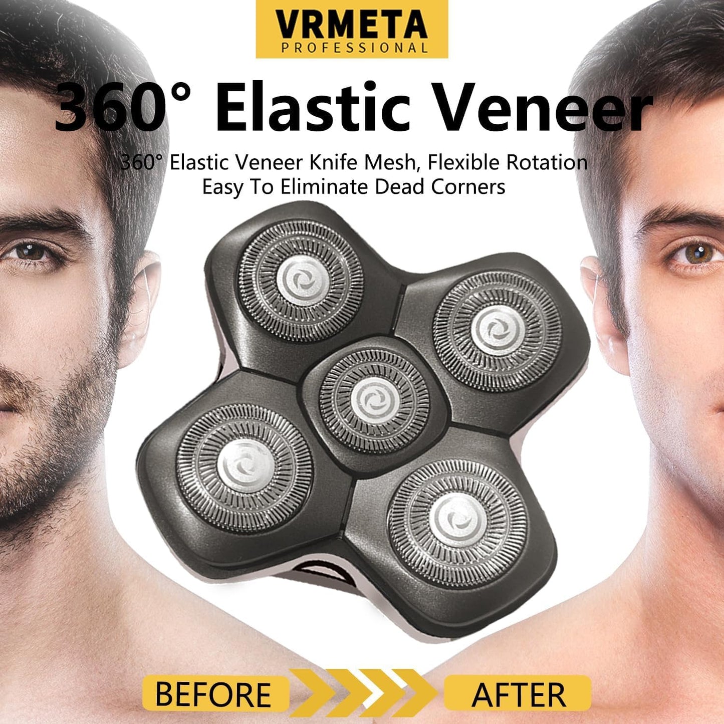 VRMETA New Upgrade Head Shaver Replacement Heads for Skull Shaver Pitbull Platinum Pro Butterfly Kiss, and Palm Hypo-Allergenic Electric Razor Beauty and Personal Care VRMETA