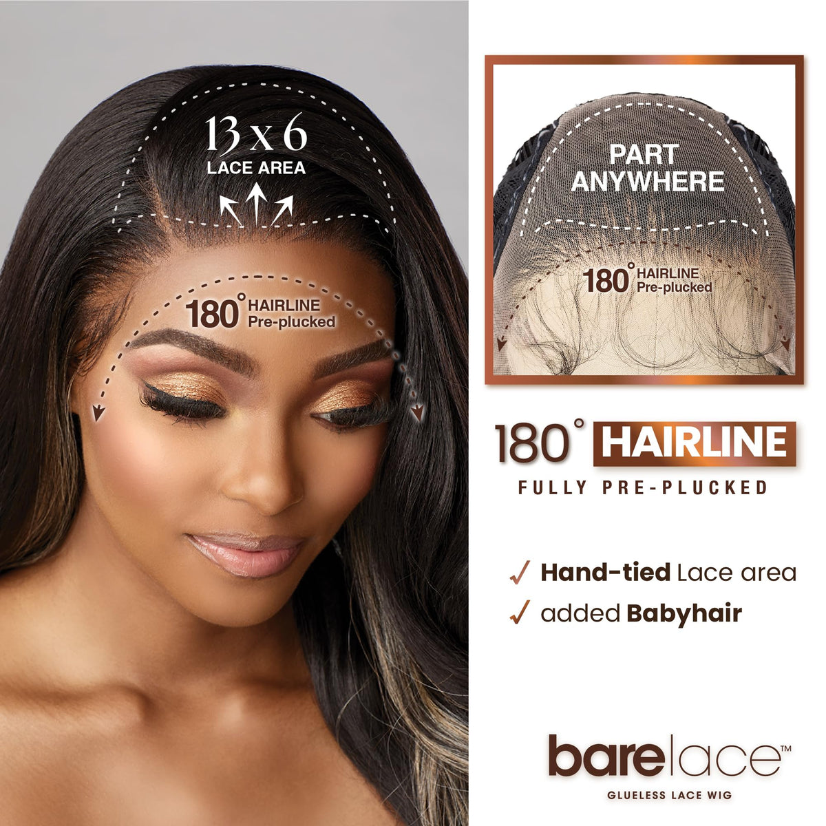 Sensationnel Bare Lace 13x6 Wig-Unit 11, CINNAMONCOPPER