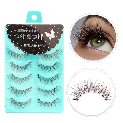 Dorisue Wispy eyelashes Brown lashes Natural looking false eyelashes Lightweight Reuseable 5 Pair Set X4 Beauty & Personal Care Dorisue